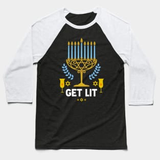 Get Lit Hanukkah Baseball T-Shirt